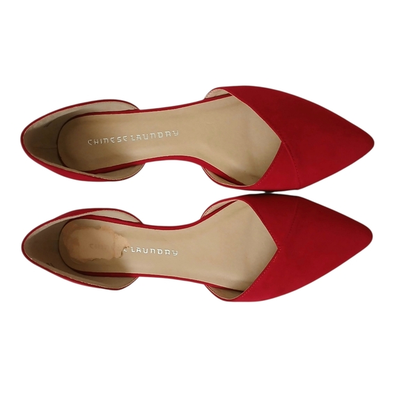 Chinese Laundry D'Orsay Flats Shoes Women's US 9 EU 40 Red Pointed Toe Elegant - Picture 2 of 8